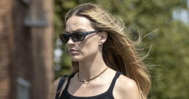 Margot Robbie steps out wearing sunglasses after  Ibiza and Glasto