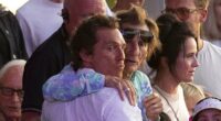 Matthew McConaughey shares a hug with Ronnie Wood at BST Hyde Park