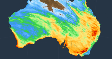 A seven-day precipitation graph for Australia, dated July 24, 2025.