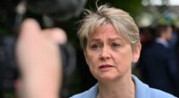 Yvette Cooper, Shadow Home Secretary, speaking to the media.