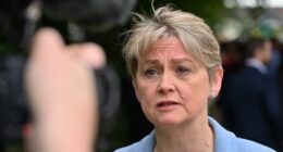 Yvette Cooper, Shadow Home Secretary, speaking to the media.