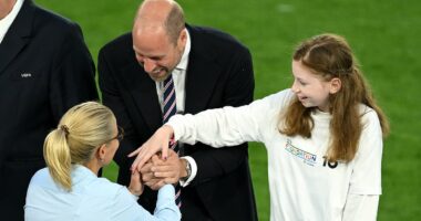 'Mystery' girl who charmed the nation when she stood alongside Prince William on Euros podium speaks out after her identity is revealed