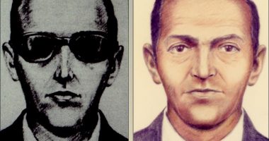 Two illustrations of D.B. Cooper.