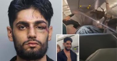 New Jersey man Ishaan Sharma gets pummeled after instigating fight on Frontier Airline flight