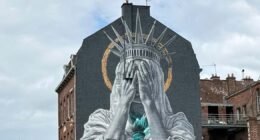 New mural in France shows Statue of Liberty covering eyes in swipe at Trump