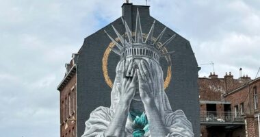 New mural in France shows Statue of Liberty covering eyes in swipe at Trump