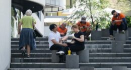 Generic scenes of young professional workers in suits in the CBD
