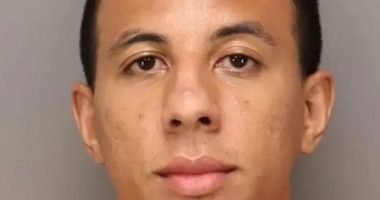 Mugshot of Taj Taylor, 27, arrested for claiming his laptop was a bomb.