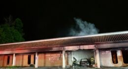 Postal inspectors investigating fiery car crash at California post office as an intentional act