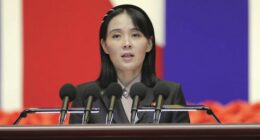 FILE - This photo provided by the North Korean government, Kim Yo Jong, sister of North Korean leader Kim Jong Un, delivers a speech during a national meeting against the coronavirus, in Pyongyang, North Korea, on Aug. 10, 2022. Independent journalists were not given access to cover the event depicted in this image distributed by the North Korean government. The content of this image is as provided and cannot be independently verified. (Korean Central News Agency/Korea News Service via AP, File)