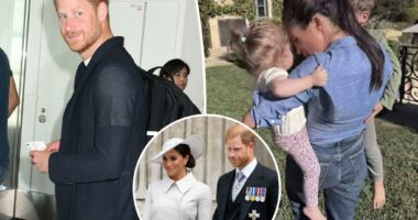 Prince Harry flies abroad as Meghan Markle stays in US for 'safety'