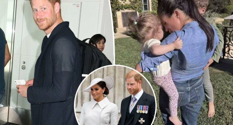 Prince Harry flies abroad as Meghan Markle stays in US for 'safety'