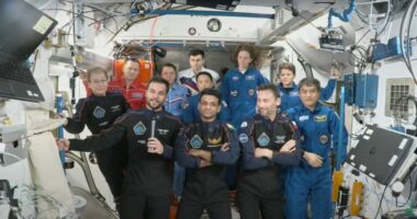 Private spaceflight ends with a Pacific splashdown for astronauts from India, Poland and Hungary