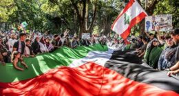 Palestine Action Group Sydney march from Hyde Park North (near the Archibald Fountain) to Belmore Park.  29th October 2023 Photo: Steven Siewert