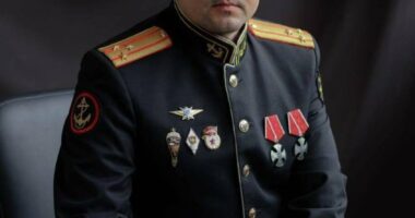 Portrait of Colonel Sergei Ilyin in military uniform.