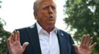 President Trump speaking to the press.