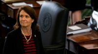 Angela Paxton at her husband's impeachment trial.