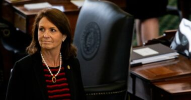 Angela Paxton at her husband's impeachment trial.
