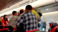Mid-air brawl on an airplane.