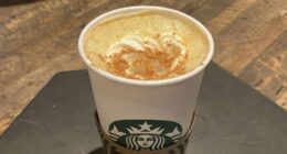 A Pumpkin Spice Latte drink rests on a table at a Starbucks in New York, on Thursday, Aug. 24, 2023. (AP Photo/Peter Morgan, File)