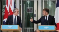 Keir Starmer and Emmanuel Macron at a joint press conference.