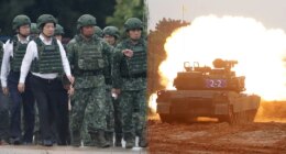 Taiwan conducts live-fire drills with US-made tanks as president looks on