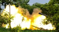 Thai artillery unit firing.