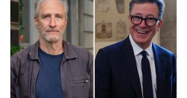 The Paramount comics, Colbert and Stewart, are sharp critics of the '60 Minutes' deal