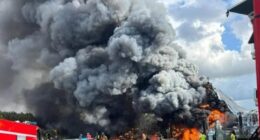 Large fire at the Tomorrowland festival in Boom, Belgium.