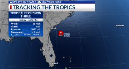 Tracking the Tropics: T.D. Three forms, some minor local impacts possible