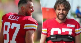 Travis Kelce debuts dramatic haircut at Chiefs training camp