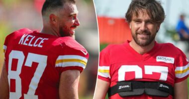 Travis Kelce debuts dramatic haircut at Chiefs training camp