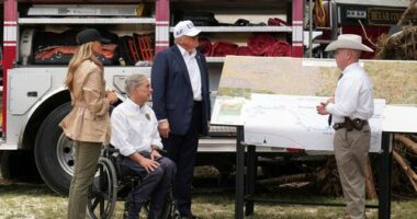 President Donald Trump arrived Friday in Texas for a firsthand look at the devastation from the state's catastrophic flooding, but he has remained conspicuously quiet about his previous promises to do away with the federal agency in charge of disaster relief.