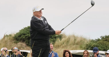 Trump caps his visit to Scotland by opening a new golf course
