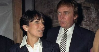 Ghislaine Maxwell and Donald Trump at a party in 1997.