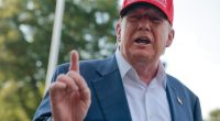 Donald Trump speaking and gesturing.