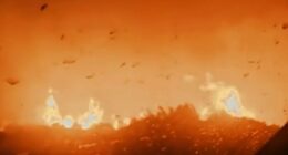 Large fire burning intensely.