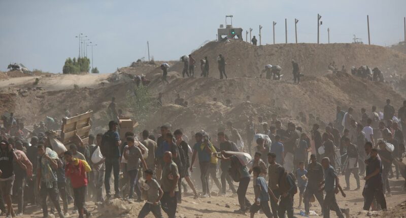 UN posts video of 'gunshots fired near crowds' at Gaza aid site