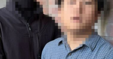 Photo of a Chinese citizen detained in Kyiv, Ukraine, for allegedly attempting to export classified documents.