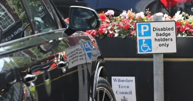 Wayne Rooney leaves his Audi 4x4 in a disabled parking zone