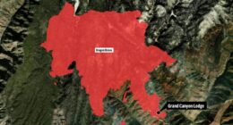 Wildfire along Grand Canyon's North Rim destroys historic lodge and is spreading rapidly