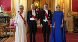 Winking Macron bonds with Kate as Jagger and Elton join banquet