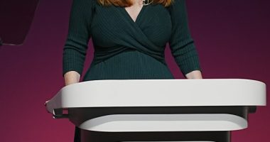 Angela Rayner speaking at the Local Government Association annual conference.