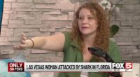 Las Vegas woman describing shark attack in Florida.