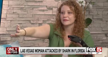 Las Vegas woman describing shark attack in Florida.
