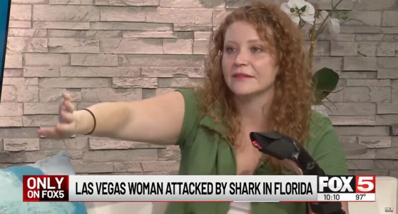 Las Vegas woman describing shark attack in Florida.