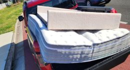 'Nothing wrong with it': Driver baffles police with mattress hanging from ute cab