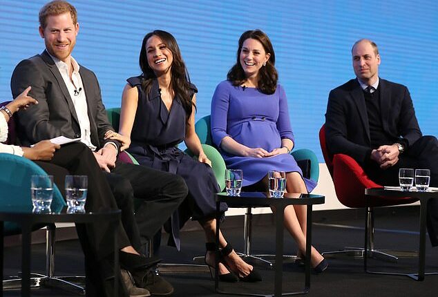 Prince Harry, the Duchess of Sussex, the Princess of Wales and Prince William in 2018 - a time when the Press hailed them as 'The Fab Four'