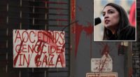 AOC's campaign office vandalized with red paint in NYC