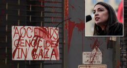 AOC's campaign office vandalized with red paint in NYC